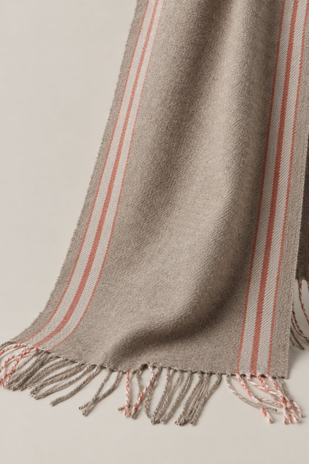 BRUNELLO CUCINELLI MEN'S BROWN CARROT STRIPED SILK SCARF
