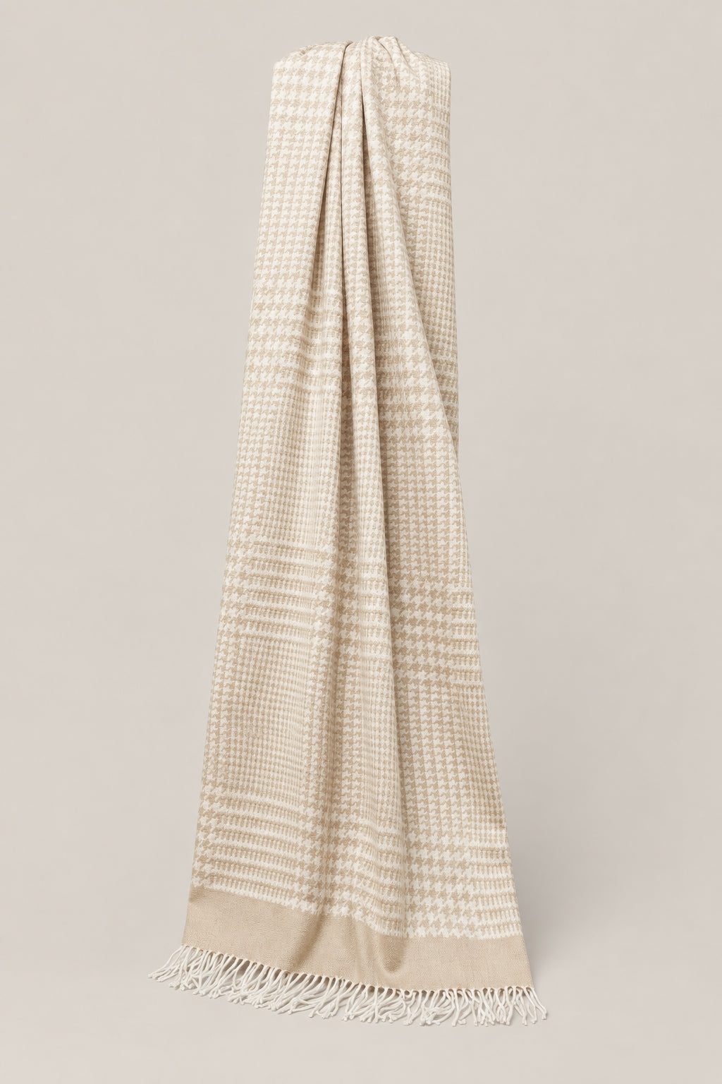 BRUNELLO CUCINELLI WOMEN'S BEIGE SILK PATTERNED SCARF