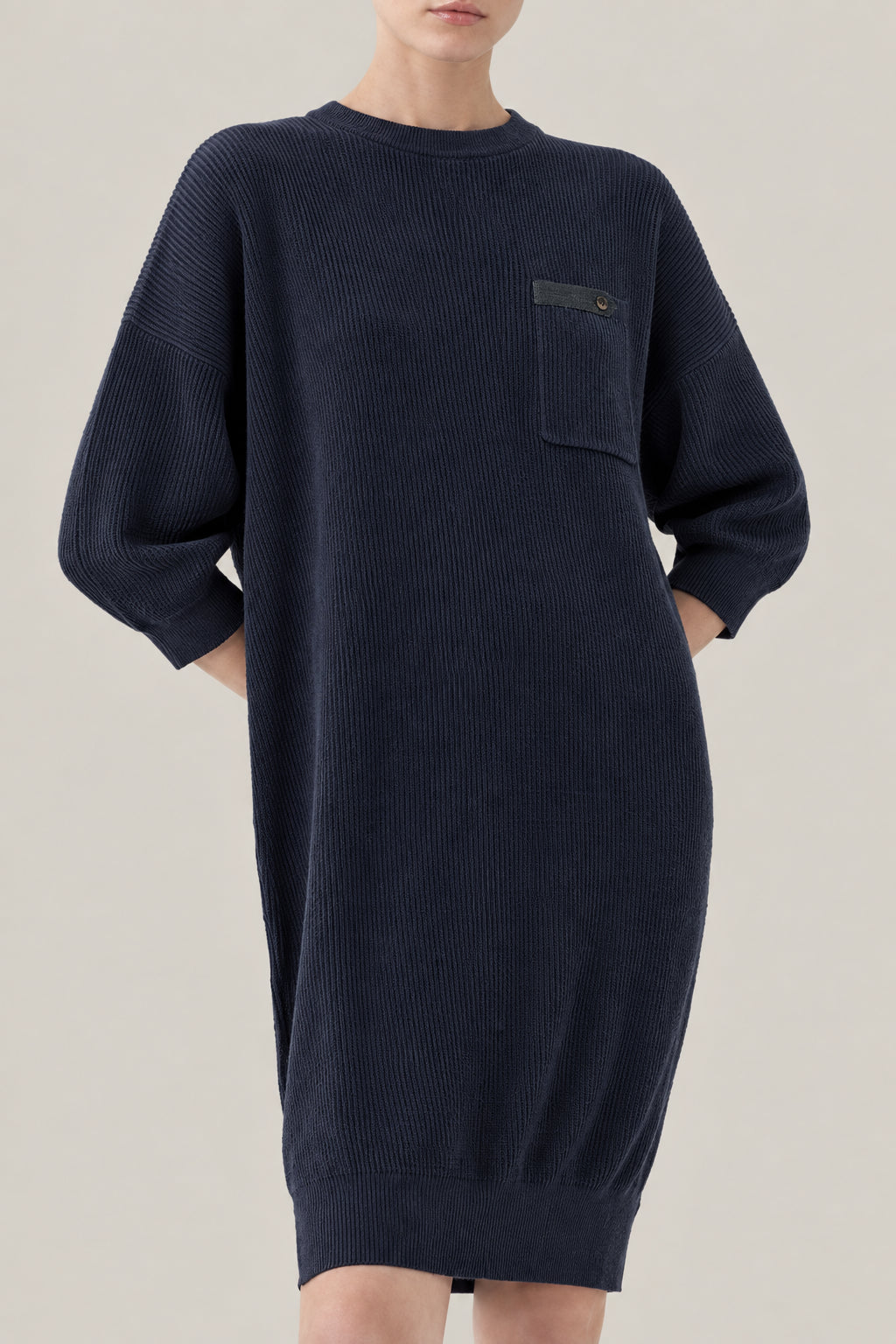 BRUNELLO CUCINELLI WOMEN'S NIGHT RIBBED KNIT DRESS