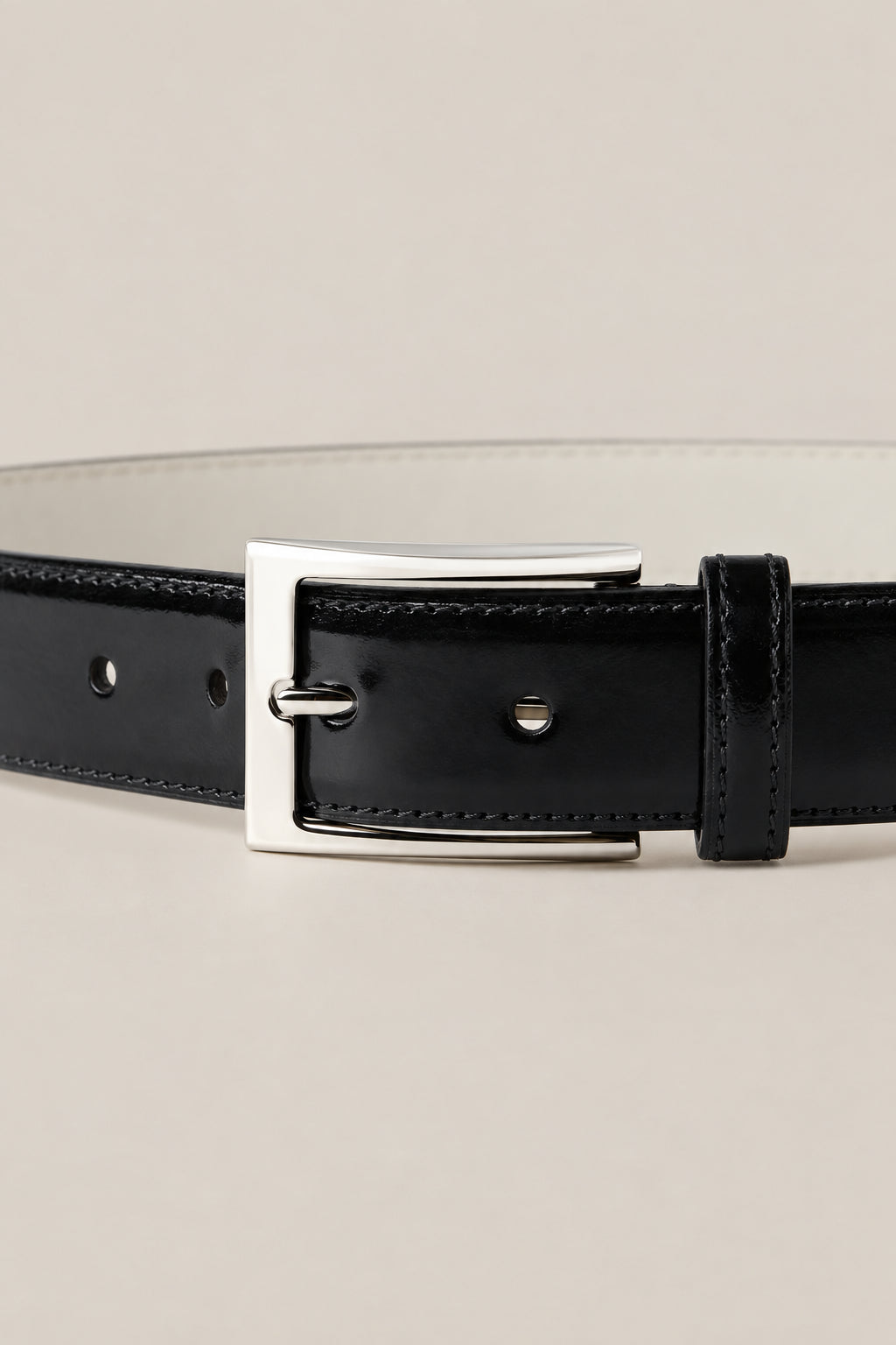 BRUNELLO CUCINELLI MEN'S BLACK LEATHER BELT