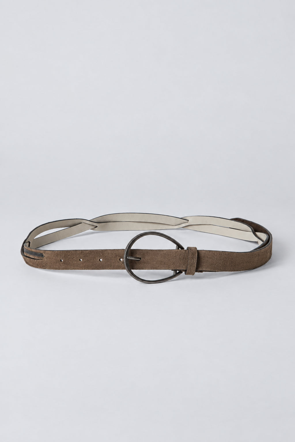 BRUNELLO CUCINELLI WOMEN'S PEAT LEATHER BELT
