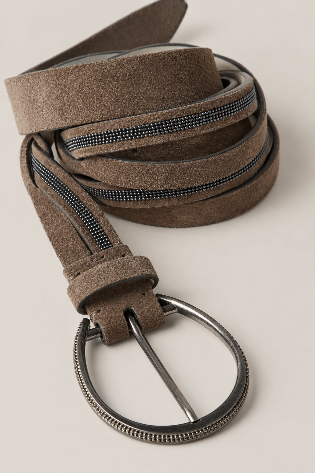 BRUNELLO CUCINELLI WOMEN'S PEAT LEATHER BELT