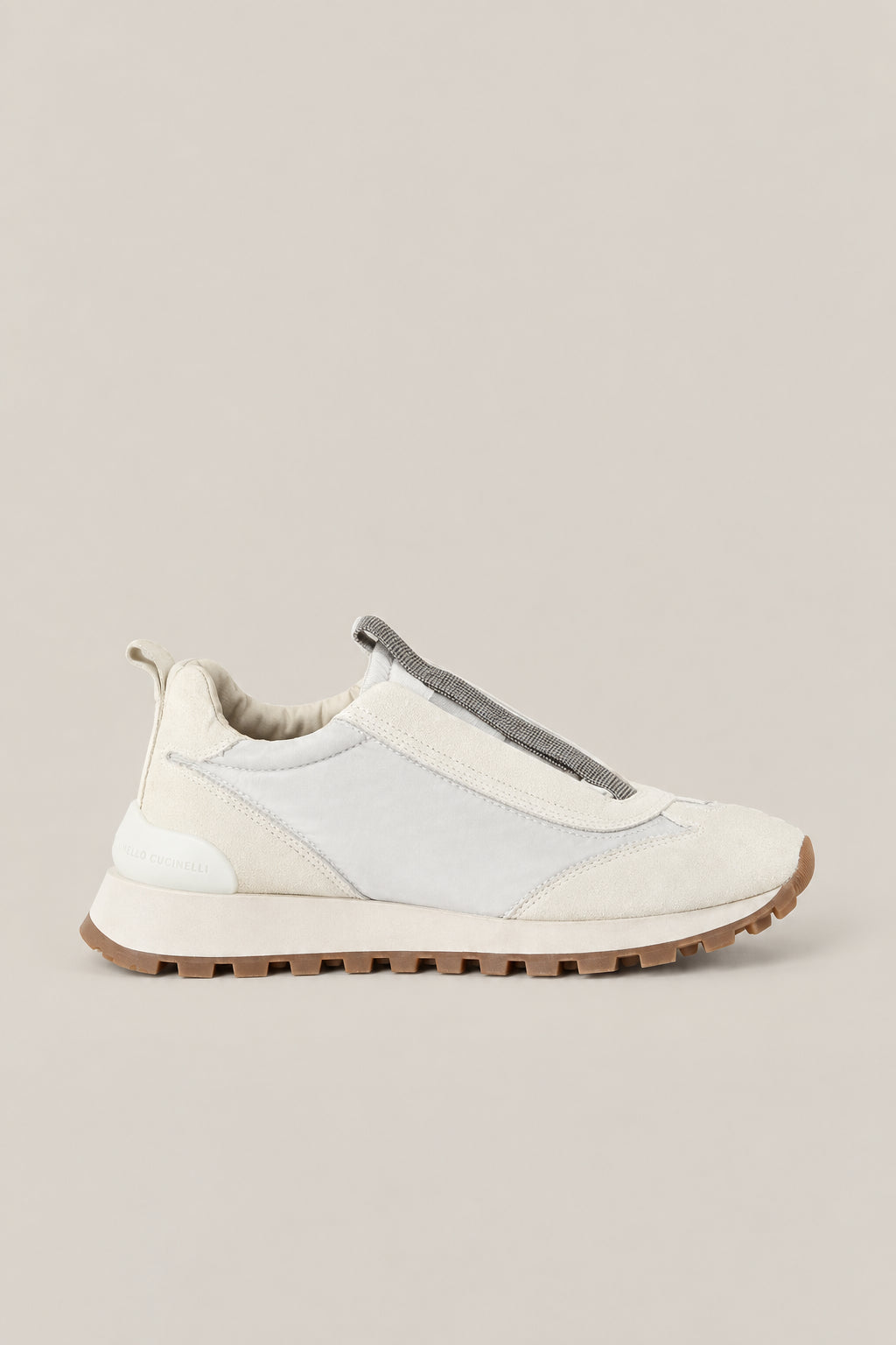 BRUNELLO CUCINELLI WOMEN'S BIANCO LEATHER SLIP ON SNEAKERS