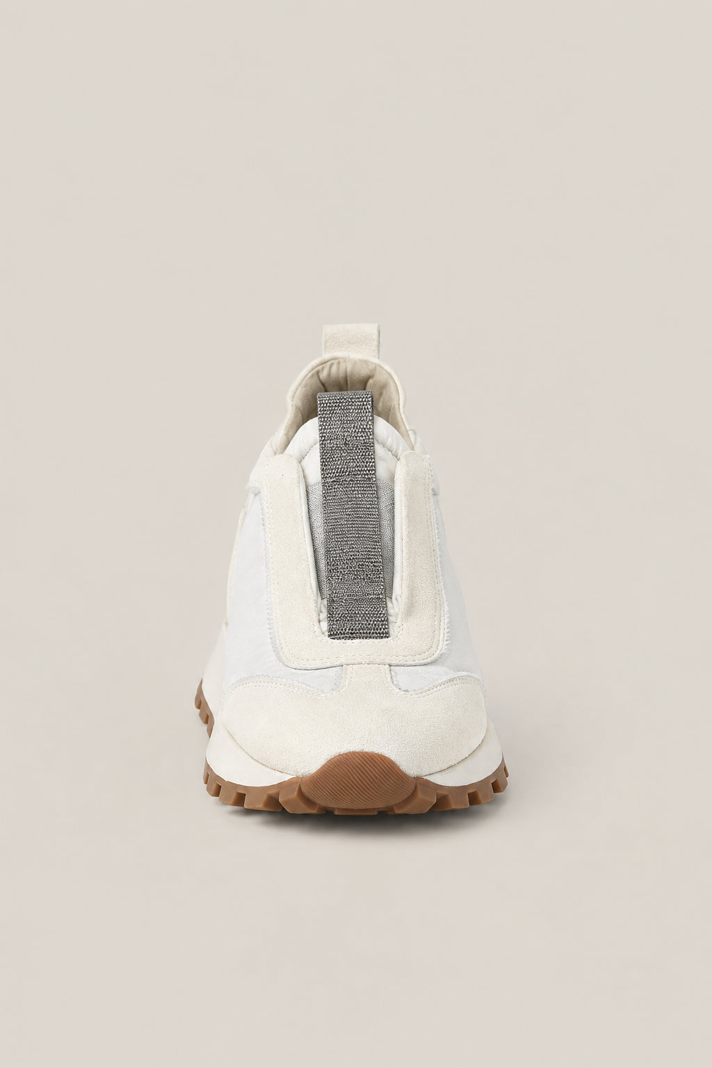 BRUNELLO CUCINELLI WOMEN'S BIANCO LEATHER SLIP ON SNEAKERS