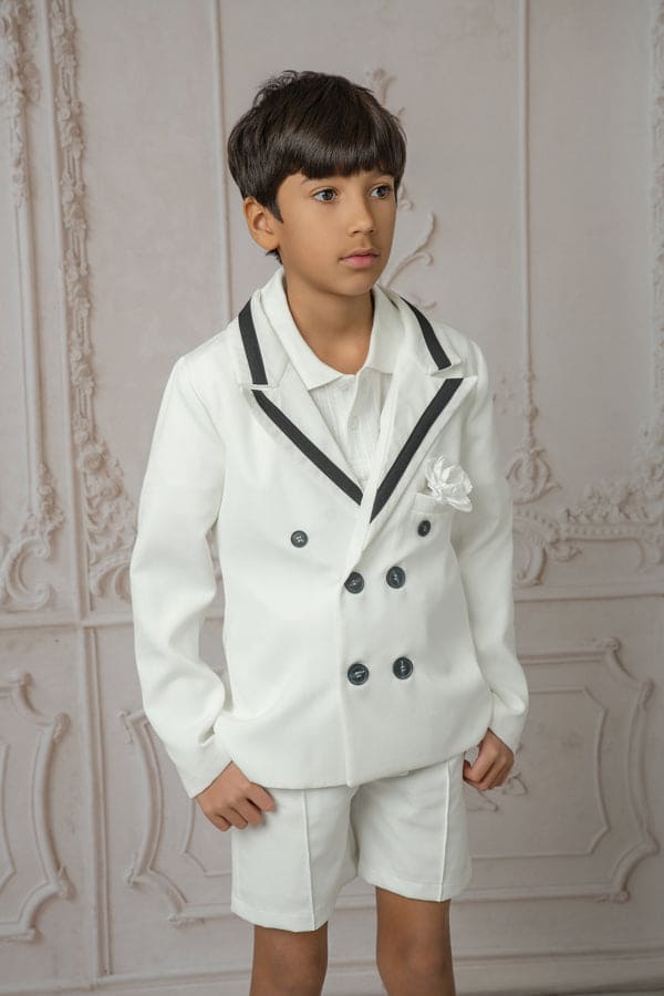 Alex White Blazer With Black Contrast Line - Petite Maison Kids