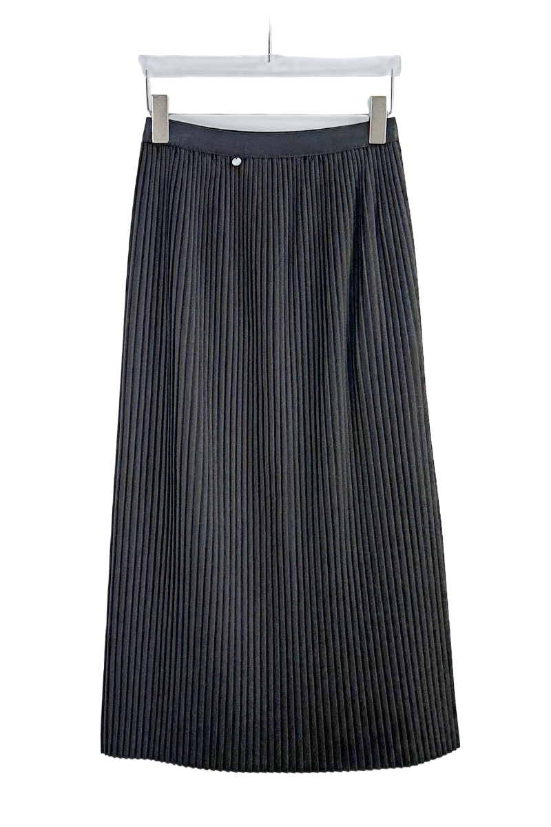 Max Simple Ribbed Stretch Skirt Dark Grey