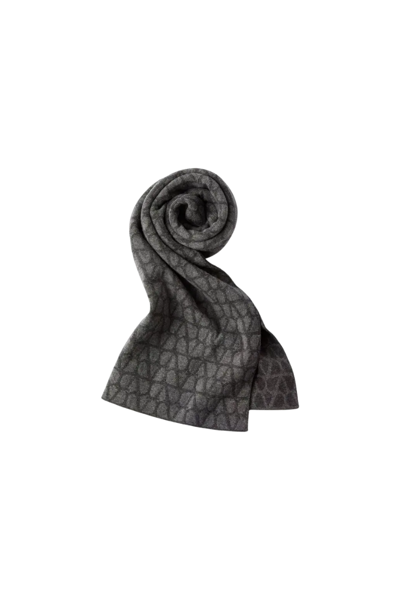 Valentino Garavani Toile Iconographe Scarf In Grey