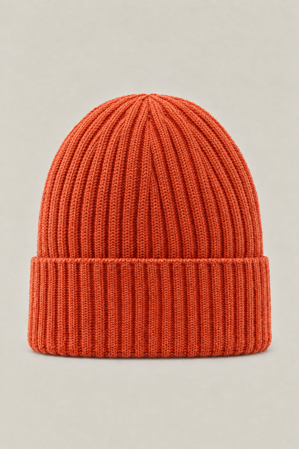 BRUNELLO CUCINELLI MEN'S CARROT WOOL RIBBED KNIT HAT