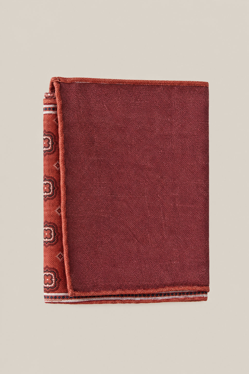 BRUNELLO CUCINELLI MEN'S CARROT NAVY SILK POCKET SQUARE