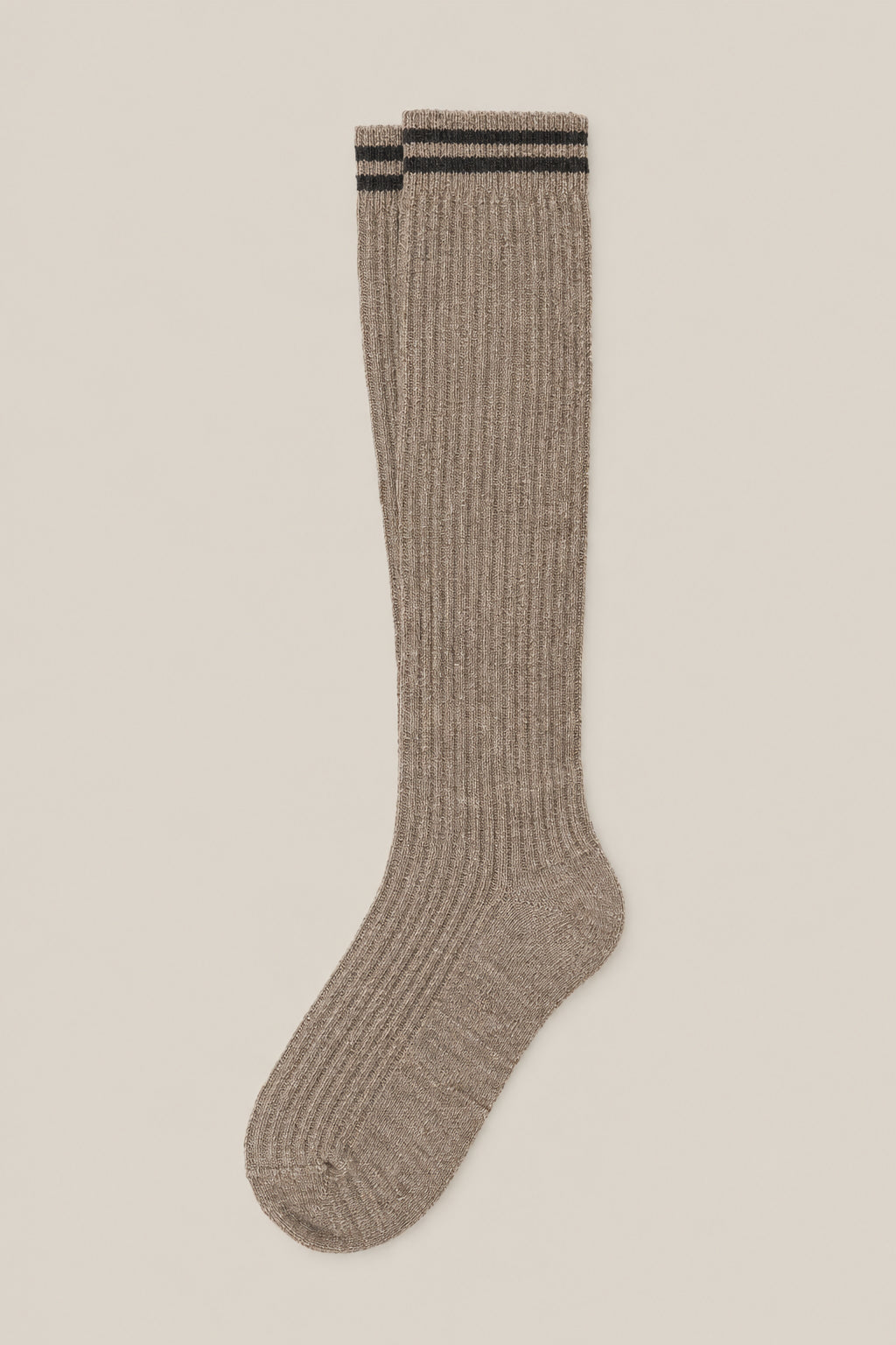 BRUNELLO CUCINELLI WOMEN'S NUTMEG WOOL BLEND RIBBED SOCKS