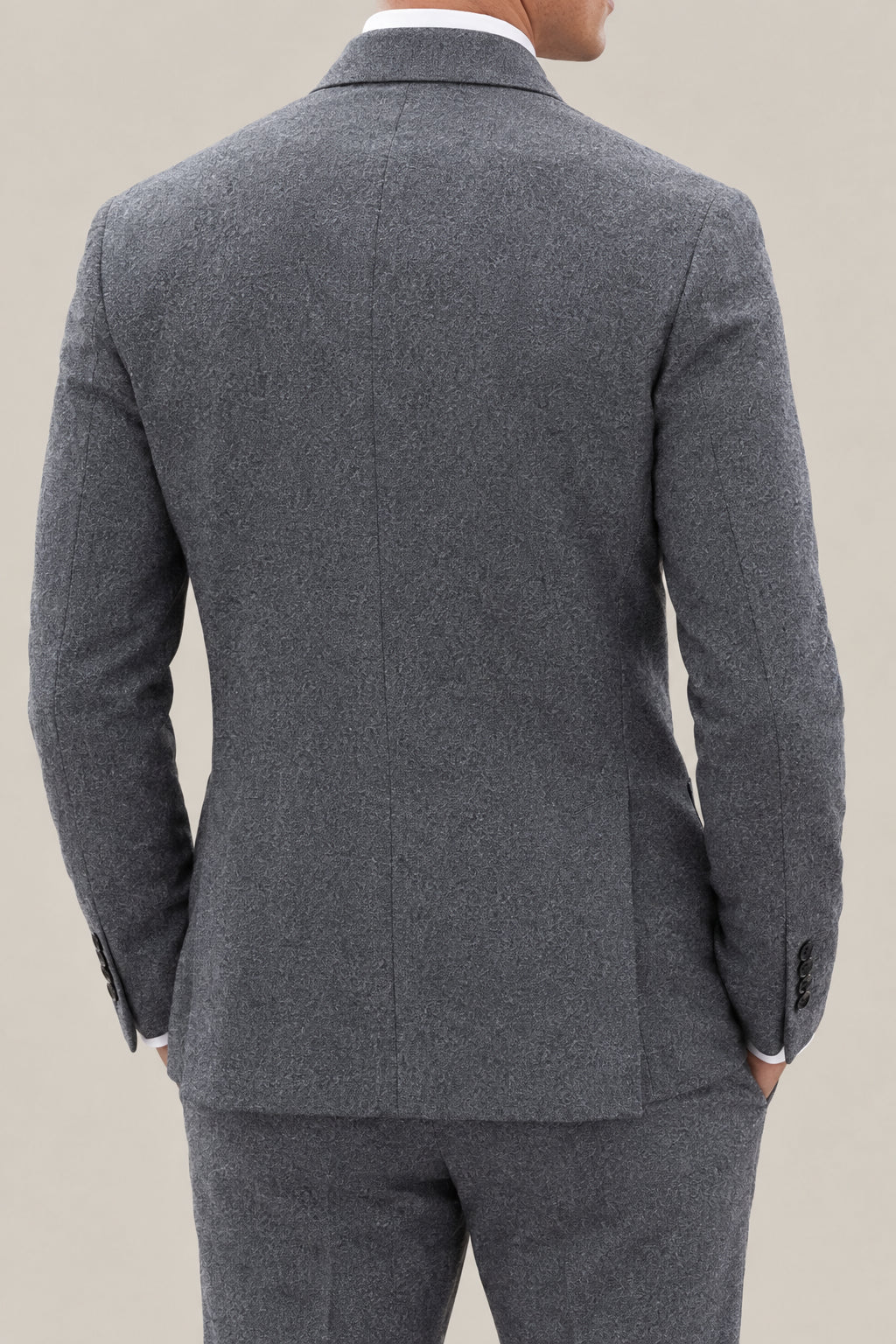BRUNELLO CUCINELLI MEN'S MEDIUM GREY WOOL BLAZER