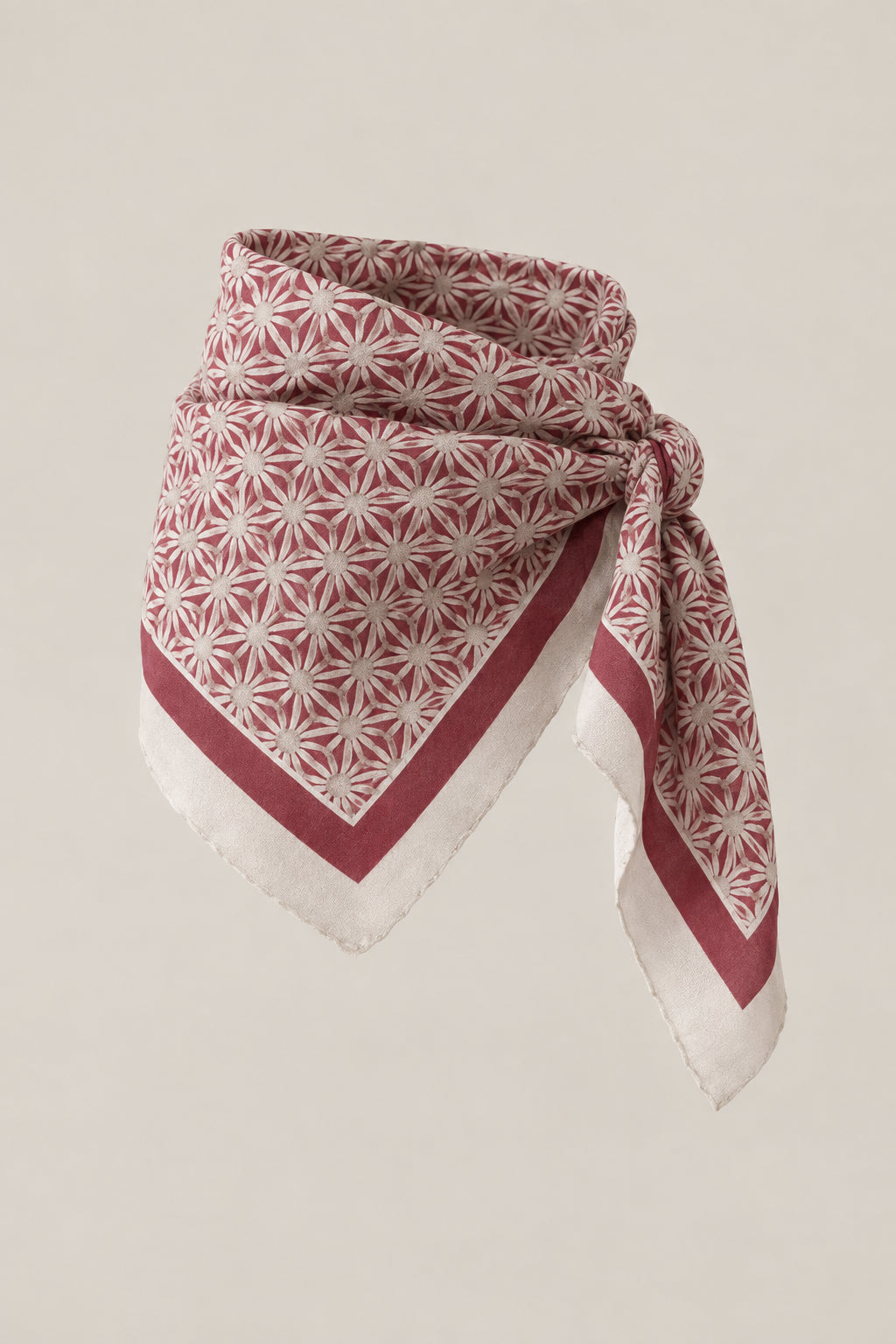 BRUNELLO CUCINELLI WOMEN'S BURGUNDY PATTERNED SILK SCARF