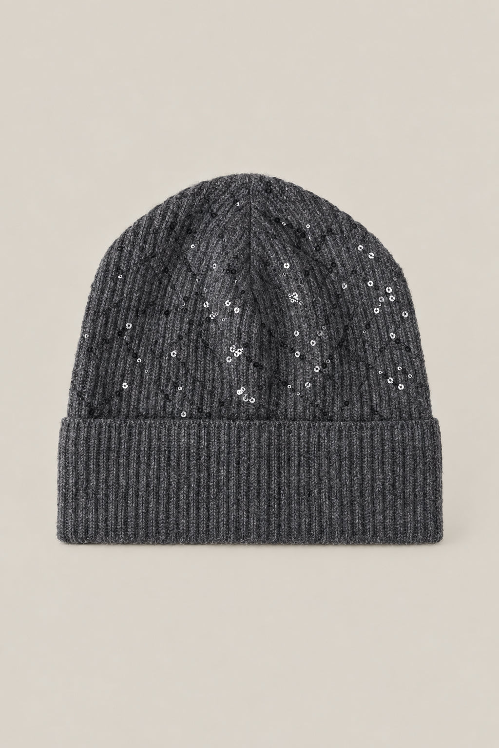 BRUNELLO CUCINELLI WOMEN'S LEAD WOOL KNIT SEQUIN EMBELLISHED HAT