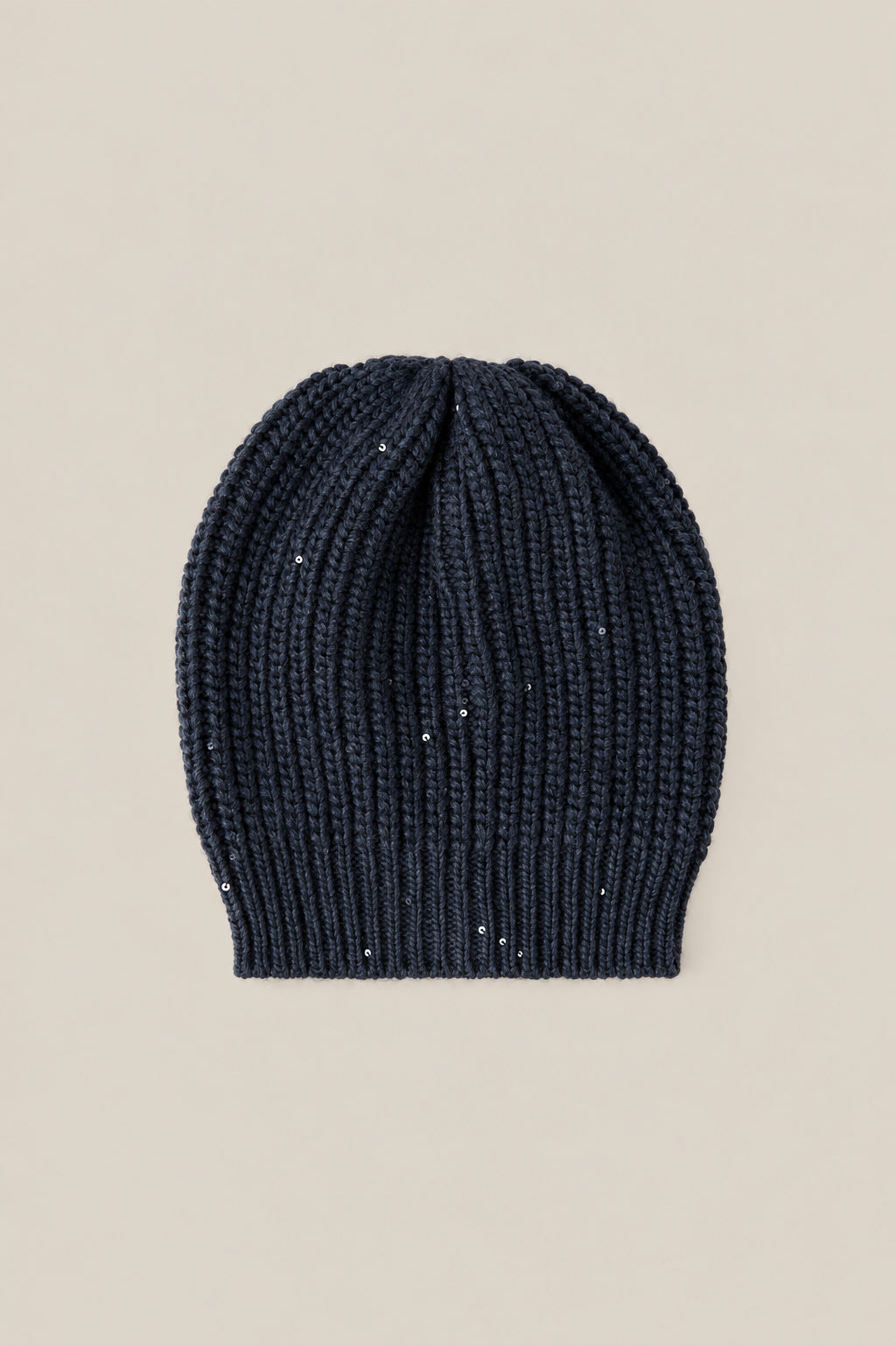 BRUNELLO CUCINELLI WOMEN'S NIGHT WOOL SILK RIBBED KNIT HAT