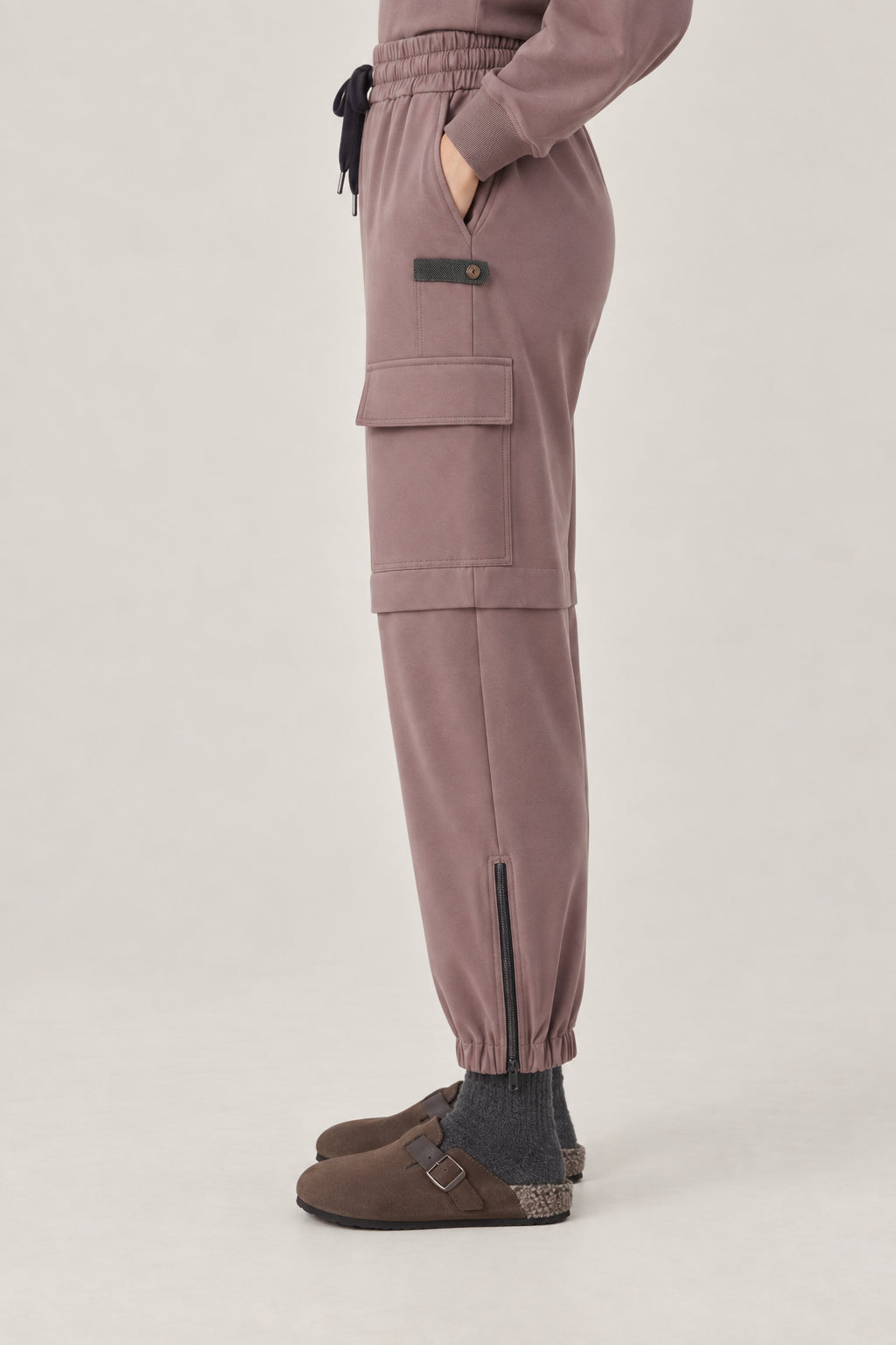 BRUNELLO CUCINELLI WOMEN'S FIG COTTON CARGO JOGGER TROUSERS