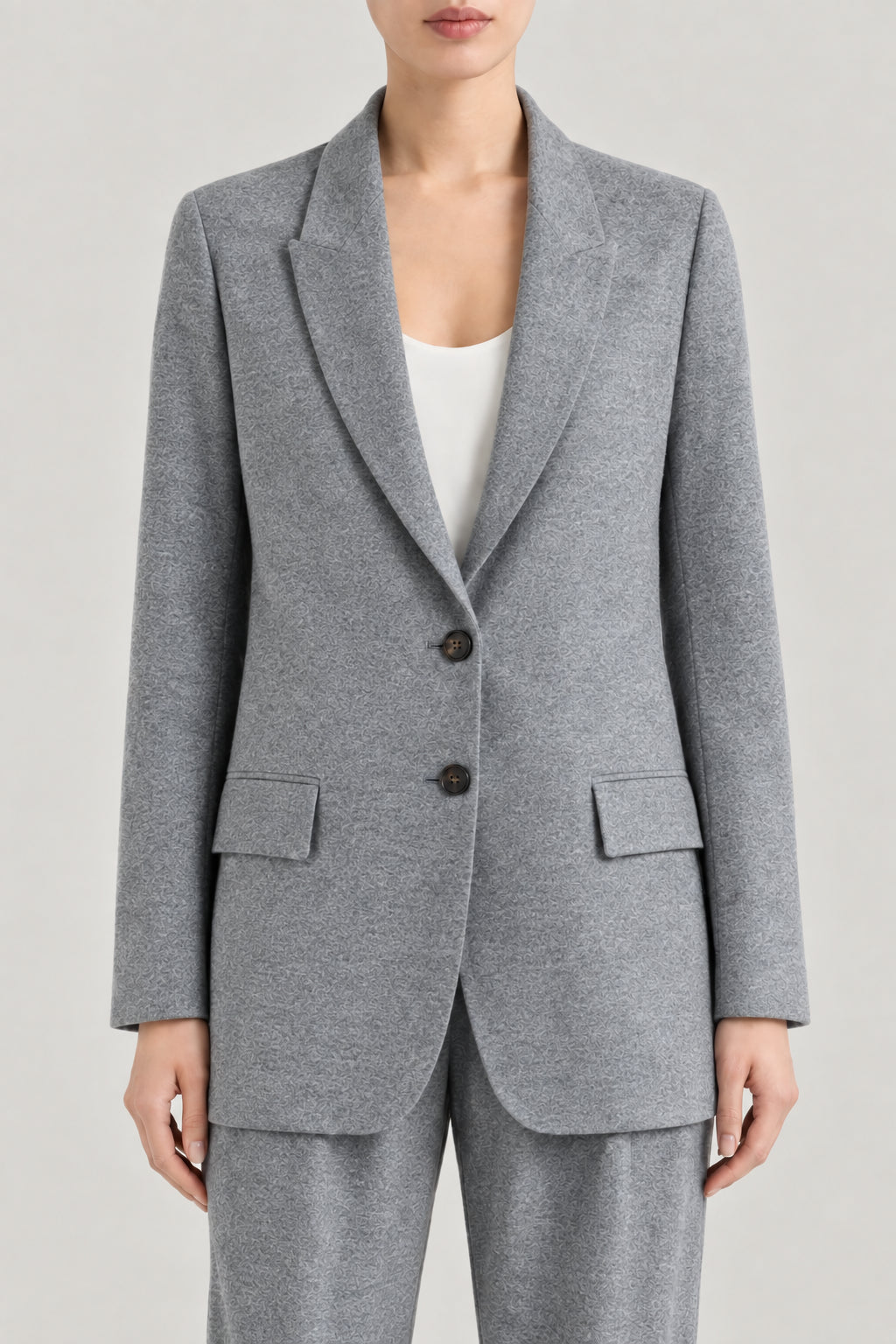 BRUNELLO CUCINELLI WOMEN'S DARK GREY WOOL RELAXED BLAZER