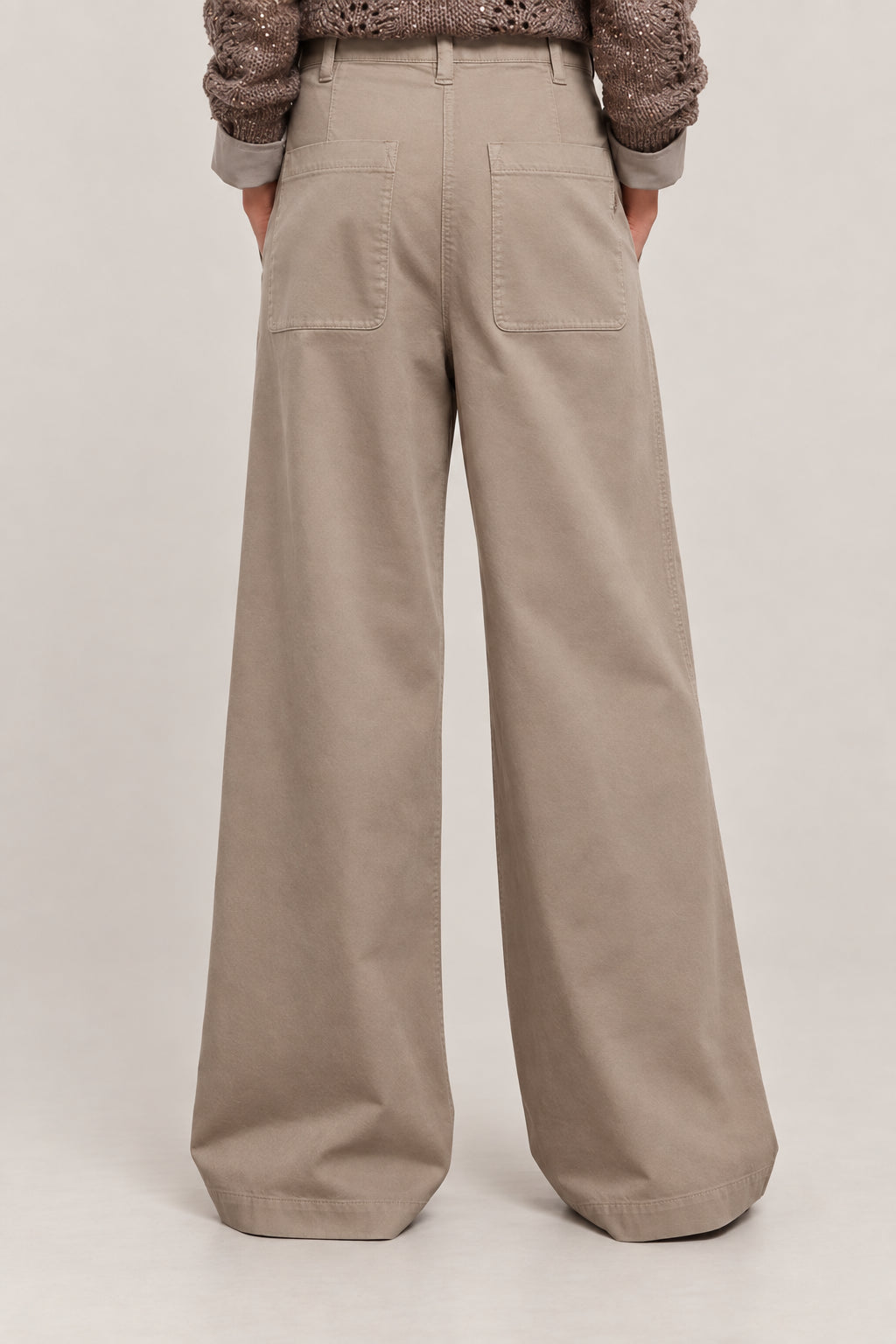 BRUNELLO CUCINELLI WOMEN'S MOU COTTON PLEATED WIDE LEG PANTS