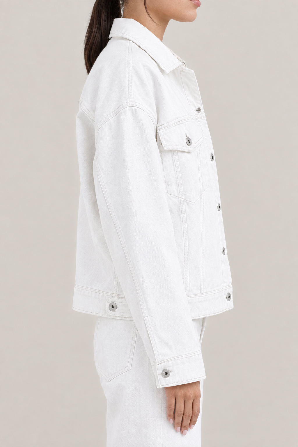 BRUNELLO CUCINELLI WOMEN'S OFF WHITE BOXY DENIM JACKET