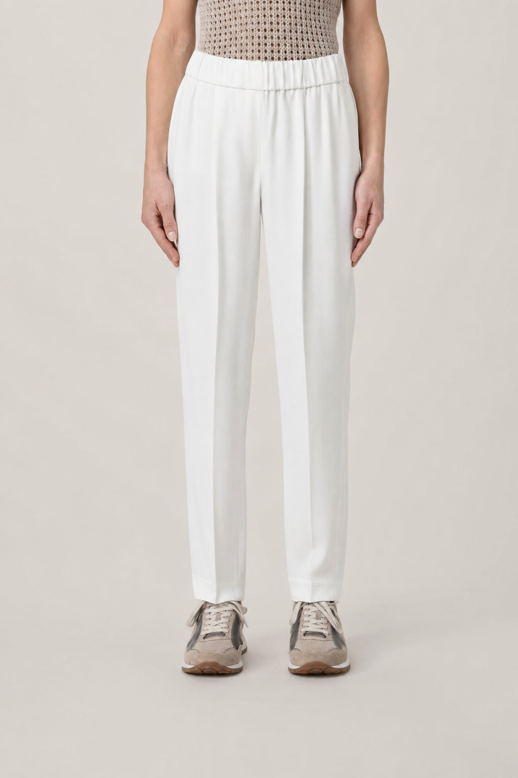 BRUNELLO CUCINELLI WOMEN'S BLUE ACETATE SILK TROUSERS