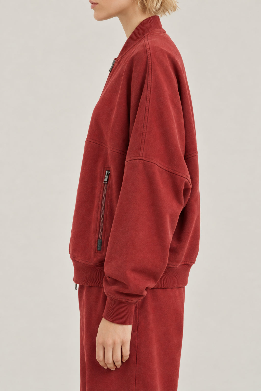 BRUNELLO CUCINELLI WOMEN'S RUST ZIP FRONT OVERSIZED SWEATER