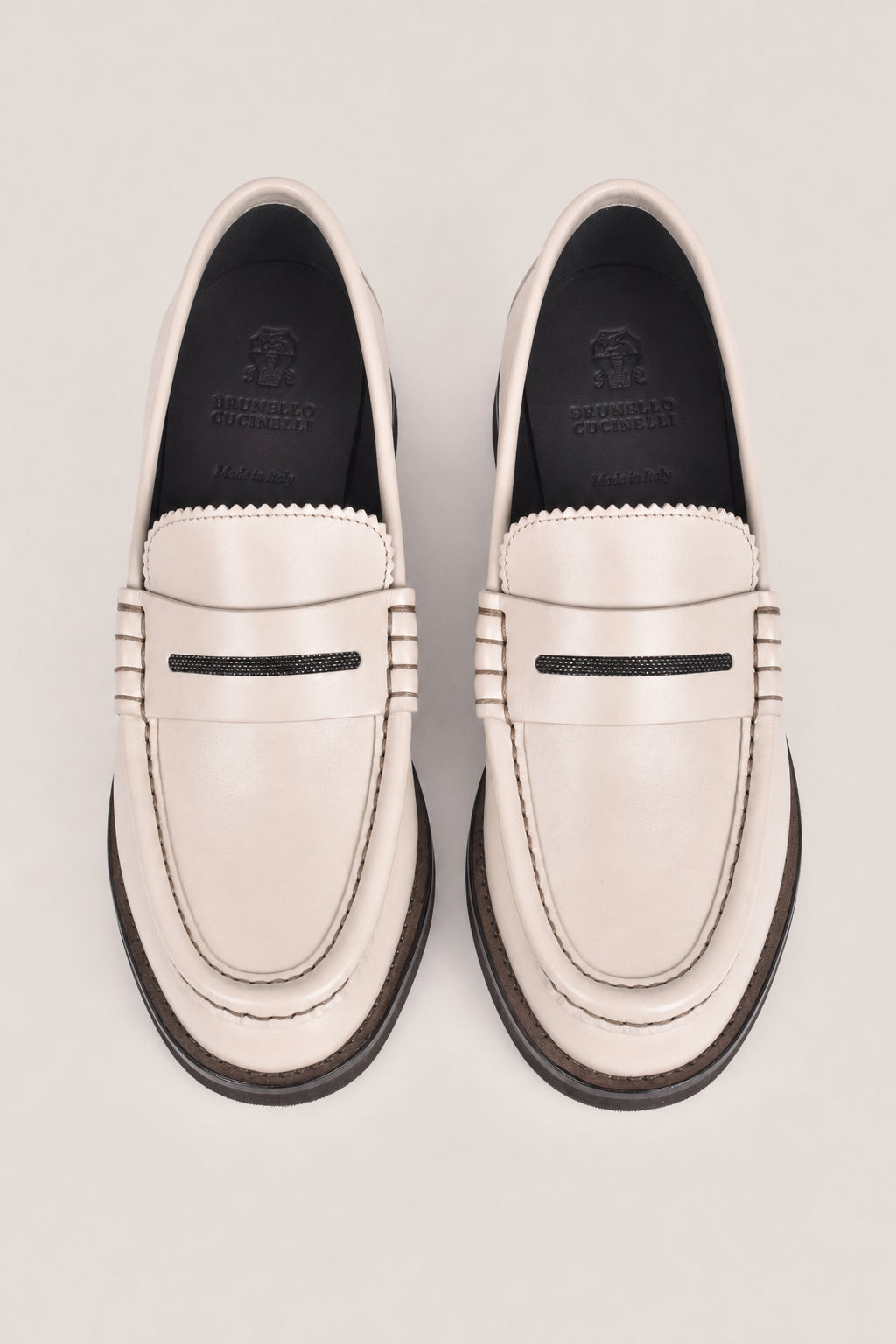 BRUNELLO CUCINELLI WOMEN'S QUARZO LEATHER PENNY LOAFERS SHOE