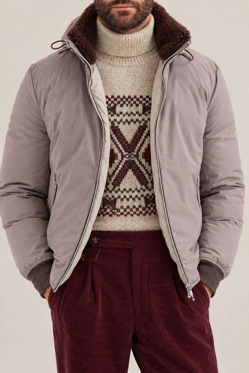 BRUNELLO CUCINELLI MEN'S TORTORA ZIP FRONT JACKET