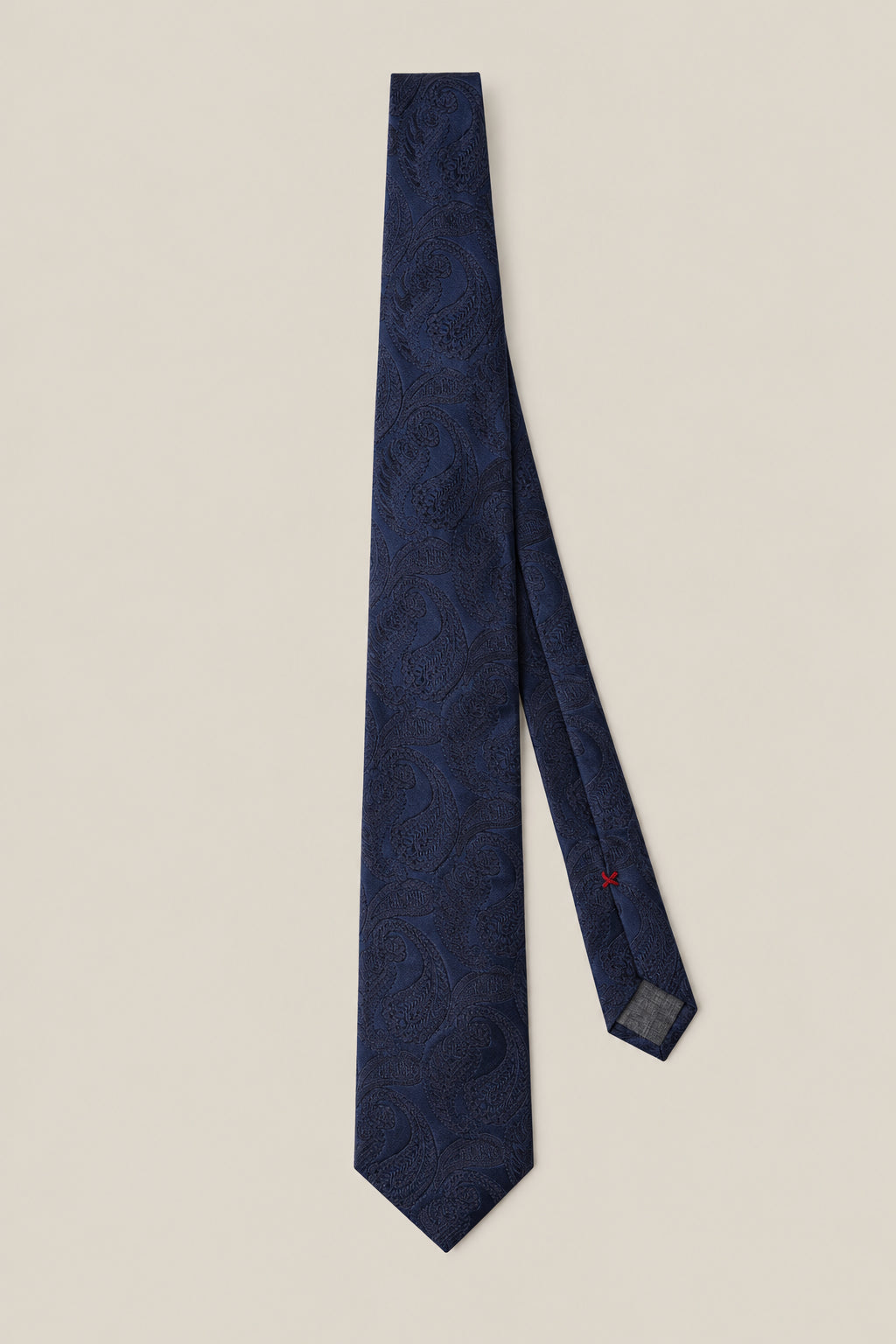 BRUNELLO CUCINELLI MEN'S NAVY SILK PAISLEY TIE