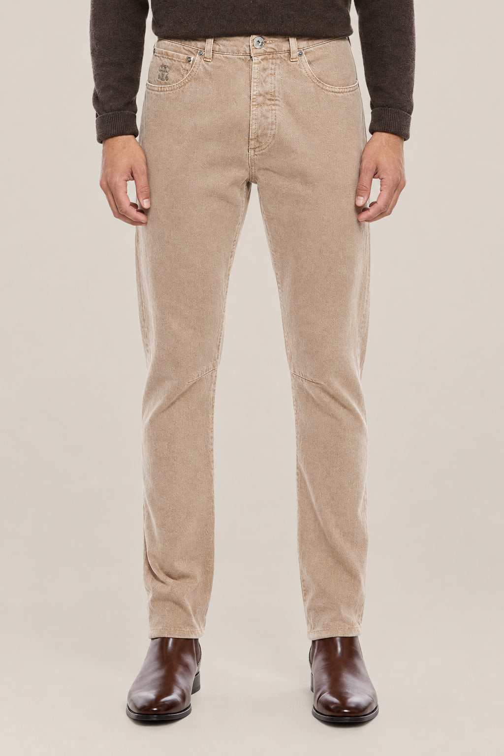BRUNELLO CUCINELLI MEN'S DESERT CASUAL STRAIGHT LEG PANTS