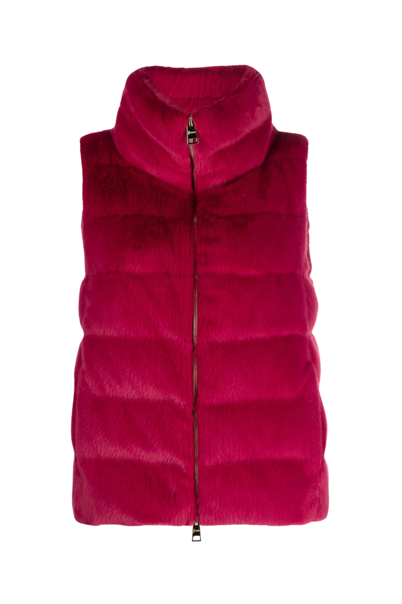 Herno  Woman's Pink Stand-Up Collar Padded Vest