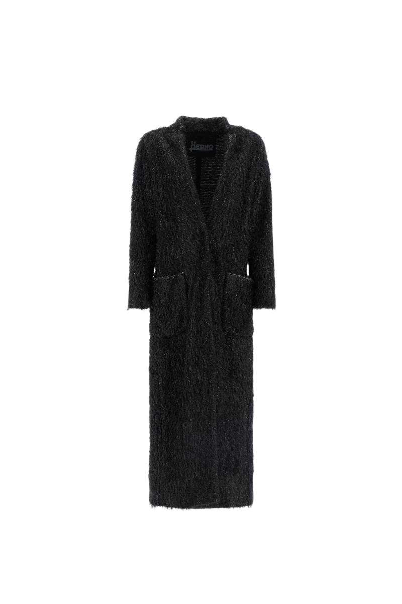 Herno Women's Coat in Sparkling Night Black