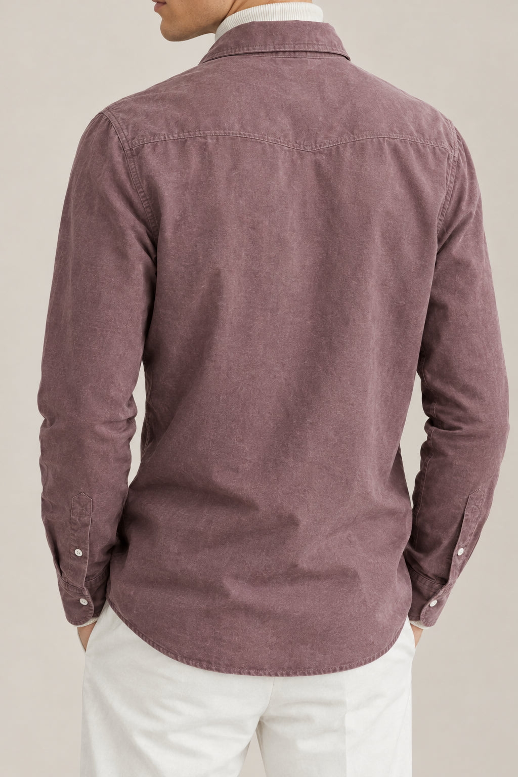 BRUNELLO CUCINELLI MEN'S ONION COTTON WESTERN SHIRT