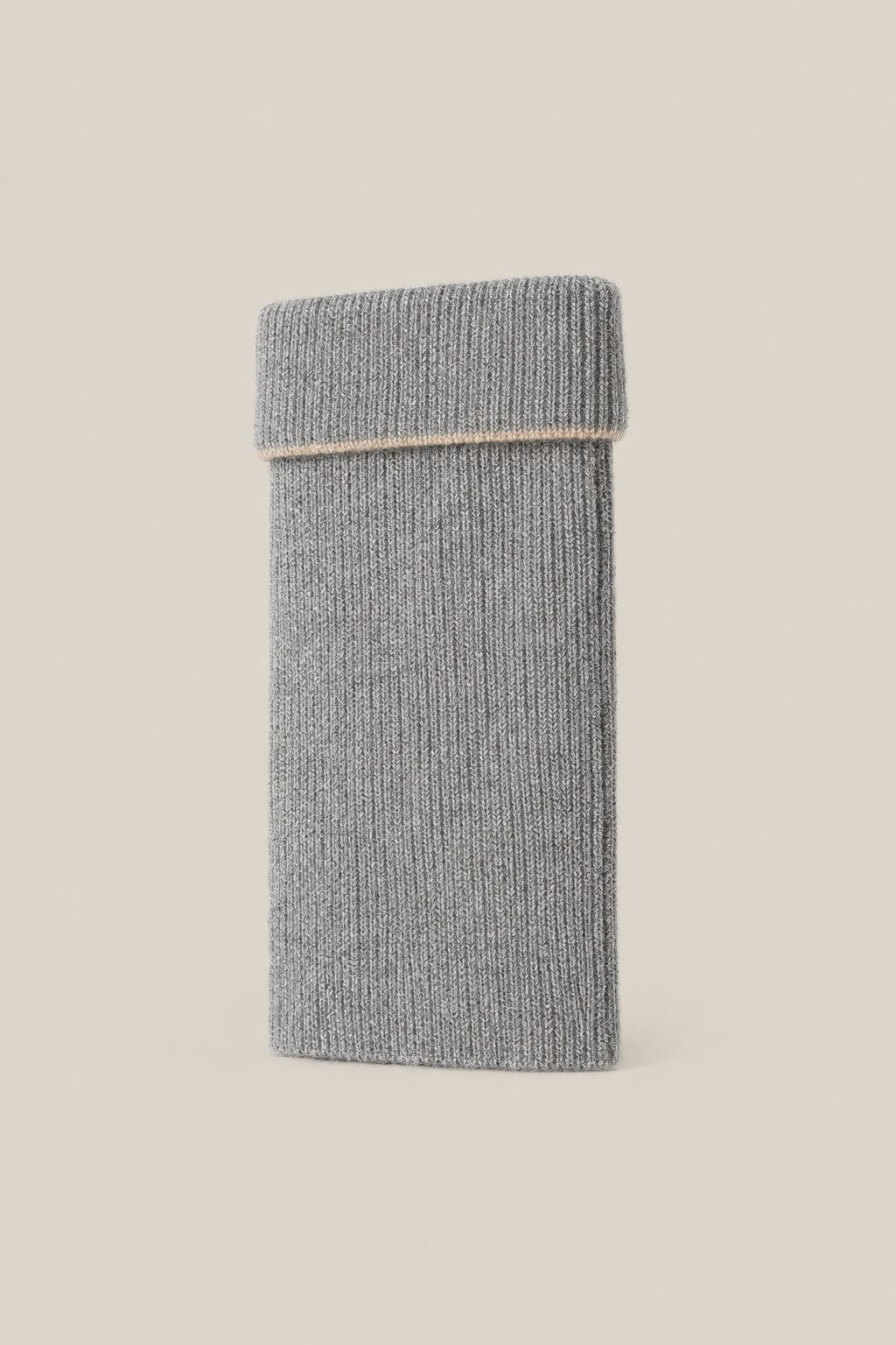 BRUNELLO CUCINELLI MEN'S LIGHT GREY LIGHT CAMEL WOOL KNIT SCARF