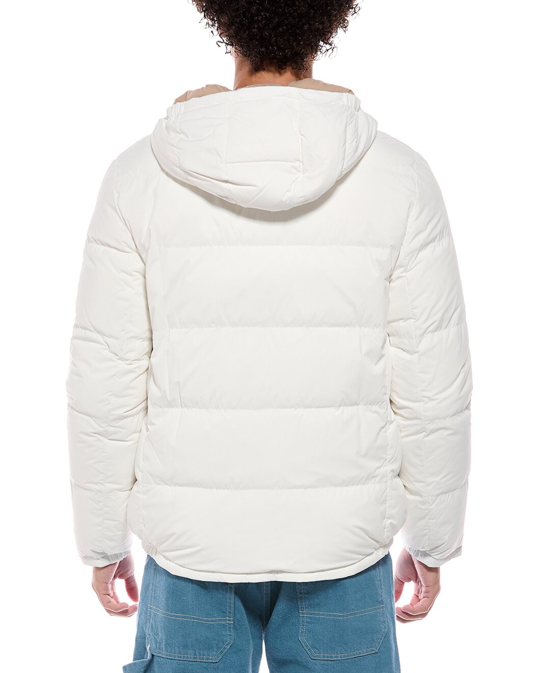 BRUNELLO CUCINELLI MEN'S OFF WHITE HOODED PUFFER JACKET