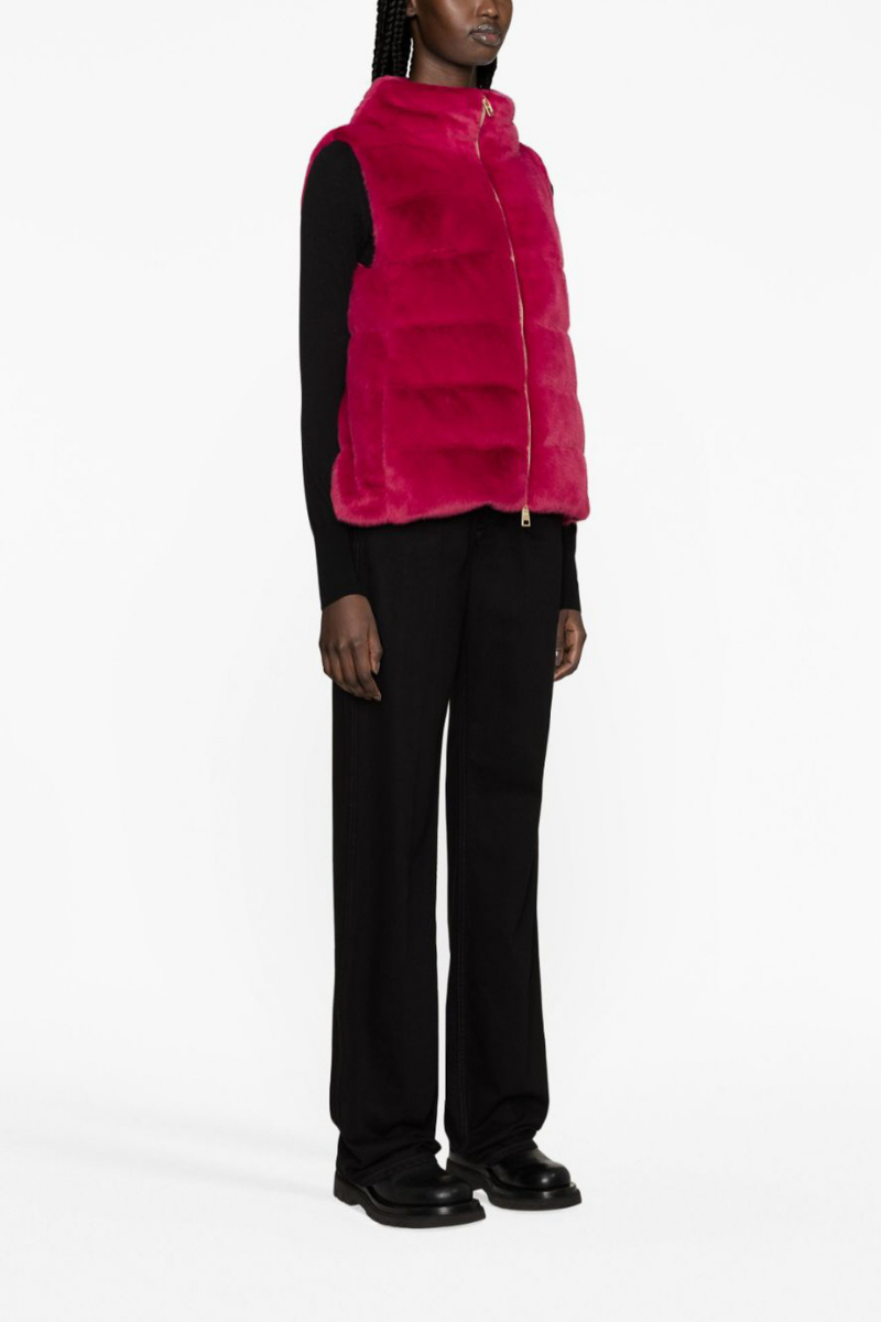 Herno  Woman's Pink Stand-Up Collar Padded Vest