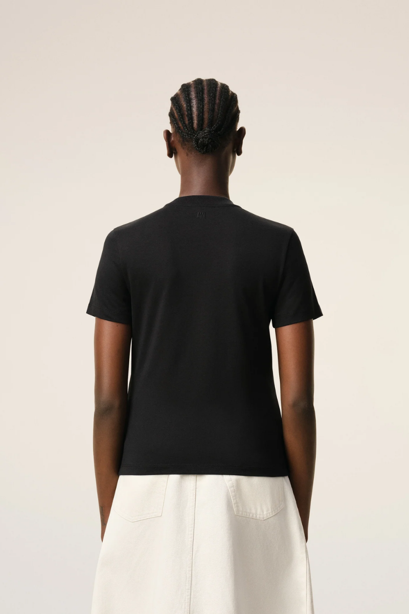 Ami Paris T-Shirt In Light Cotton Jersey-Black