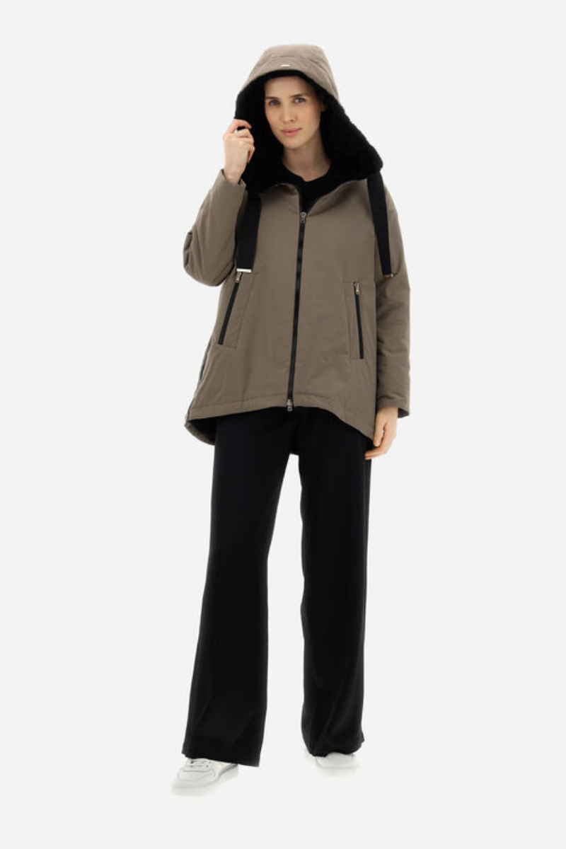 Herno Women's A-Line Jacket in Keystone Dark Taupe