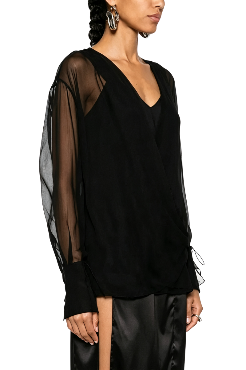 Givenchy Drapped Shirt Black BW618Q152V