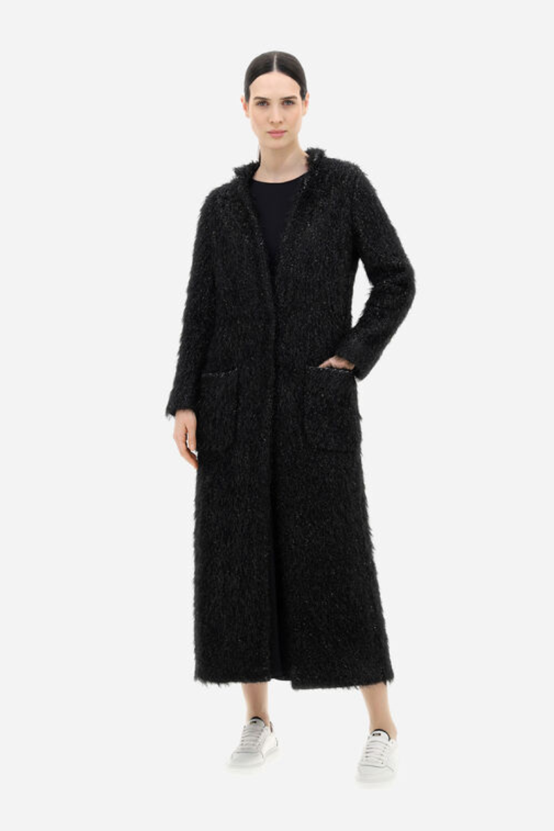 Herno Women's Coat in Sparkling Night Black