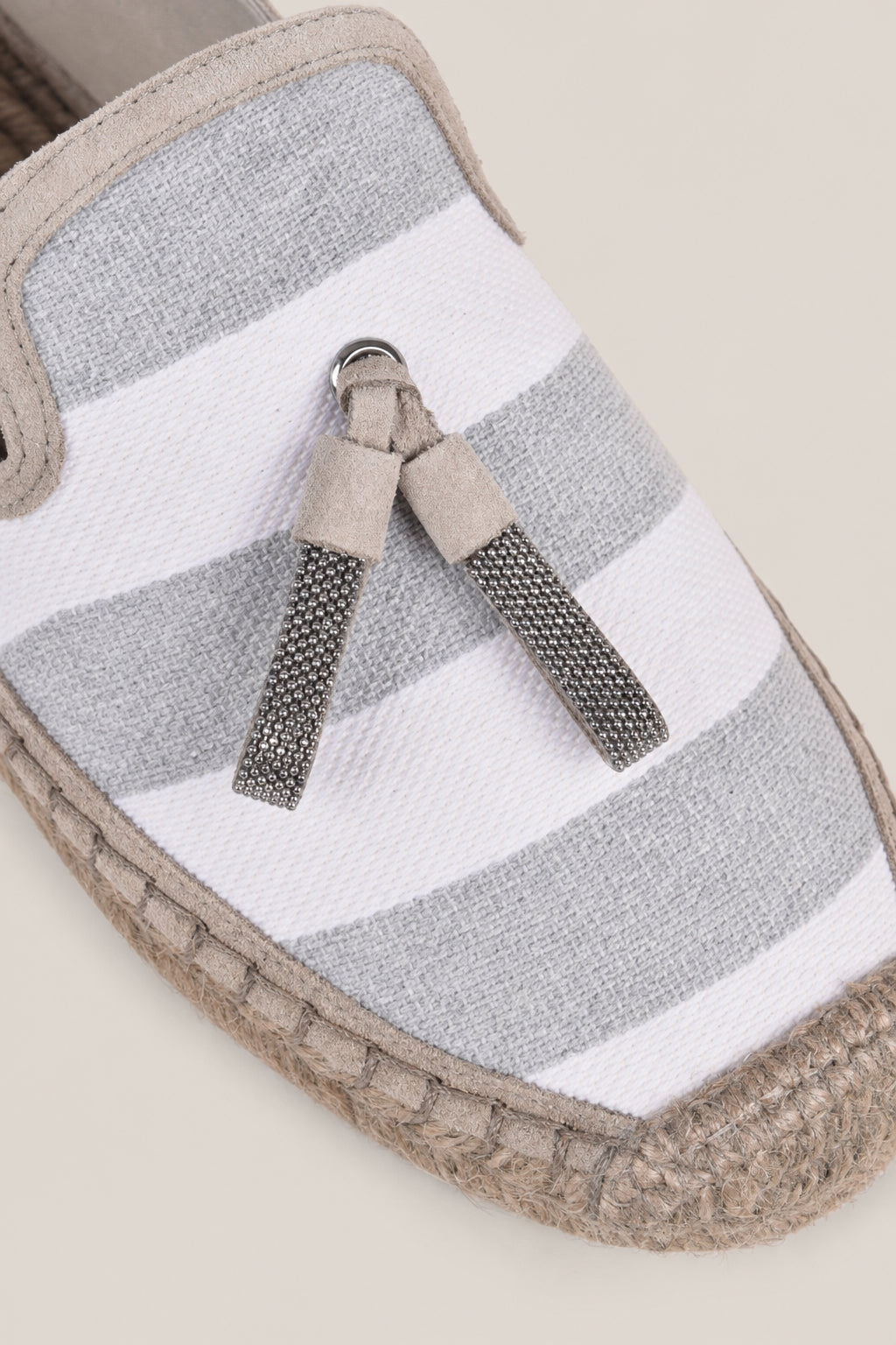 BRUNELLO CUCINELLI WOMEN'S ALUMINIO STRIPED ESPADRILLE SHOE
