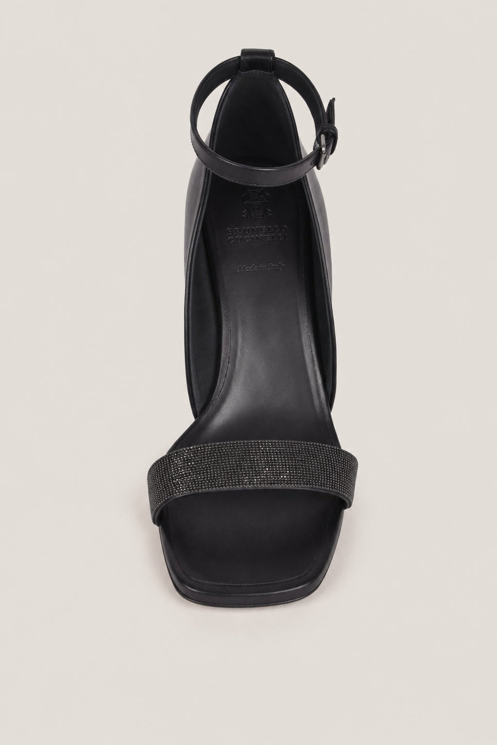 BRUNELLO CUCINELLI WOMEN'S BLACK LEATHER ANKLE STRAP SANDAL
