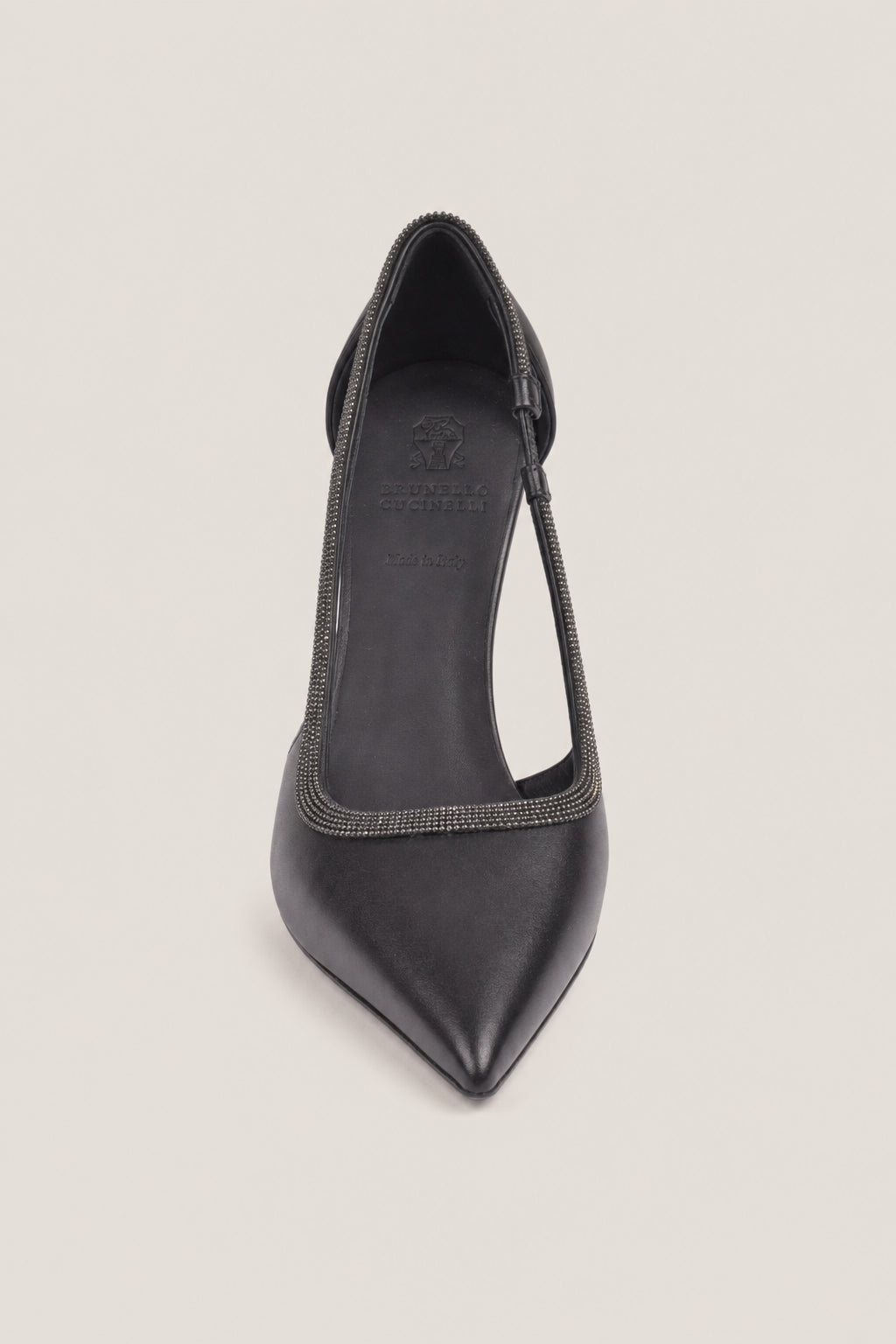 BRUNELLO CUCINELLI WOMEN'S BLACK LEATHER POINTED TOE SHOE