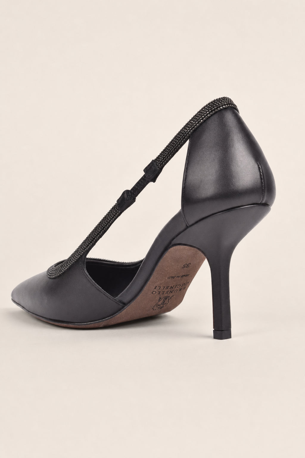 BRUNELLO CUCINELLI WOMEN'S BLACK LEATHER POINTED TOE SHOE