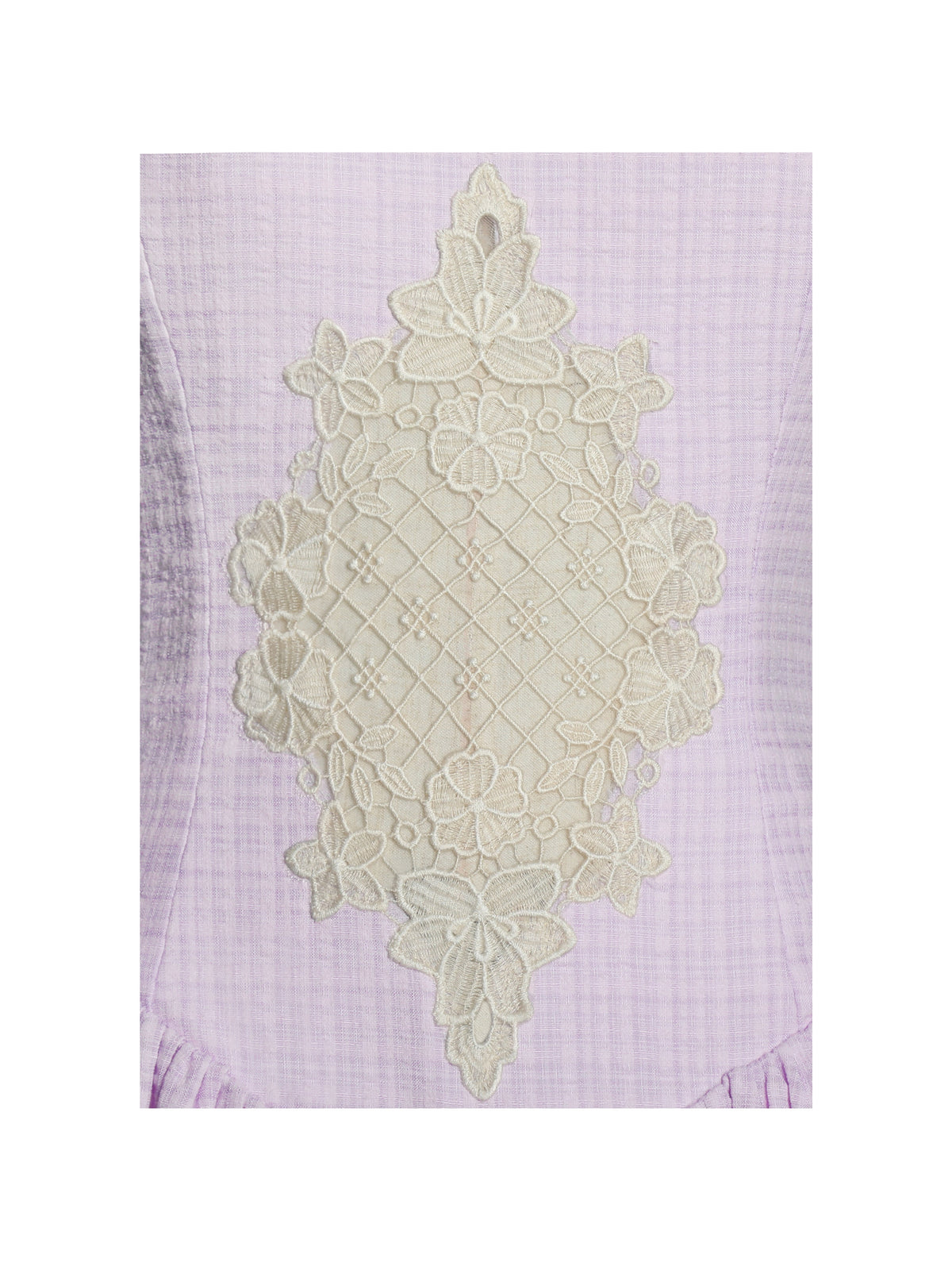 Jaclyn Lavender Lace Trim Cutout Seersucker Midi Dress (Archive Sale)