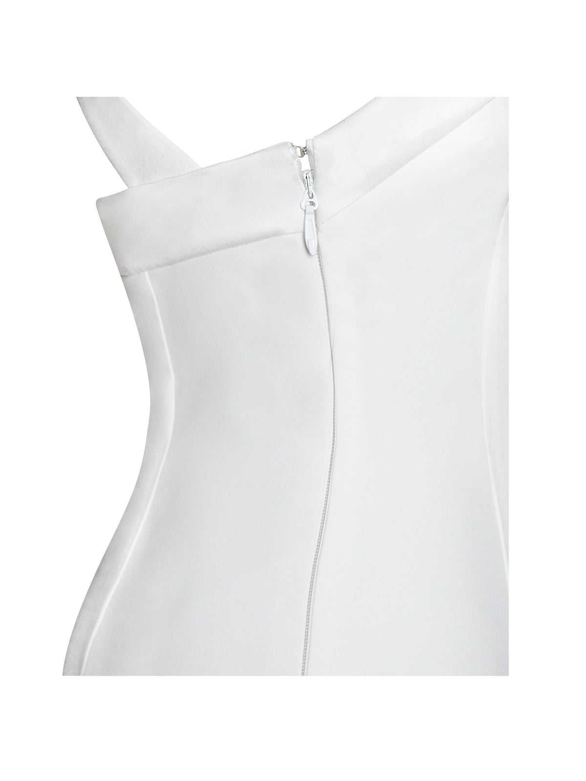 Barbra White Cross Straps Bodycon Mini Dress with Bubble Hem (Archive Sale)