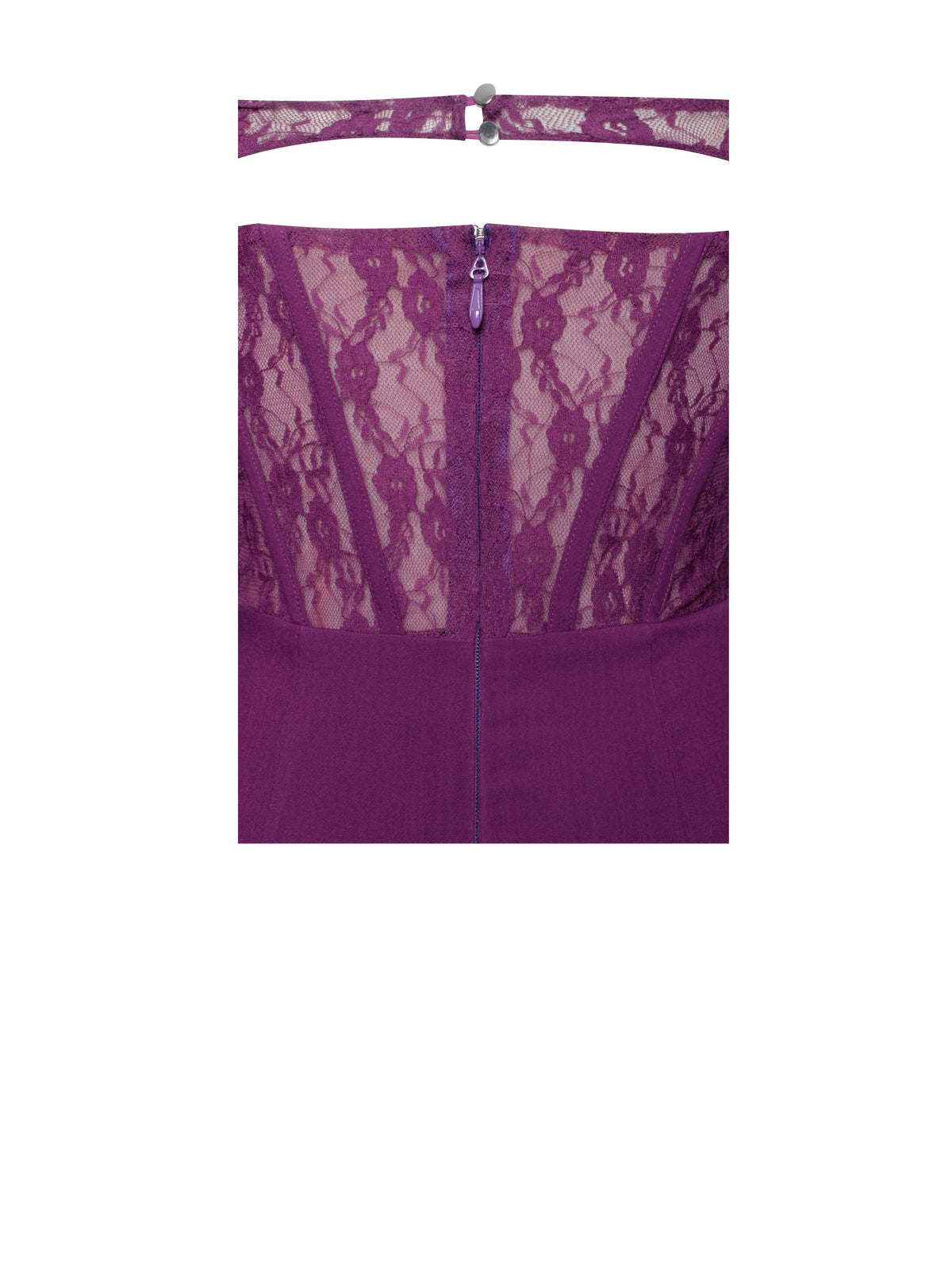Elsie Purple Lace and Crepe Mini Dress (Archive Sale)