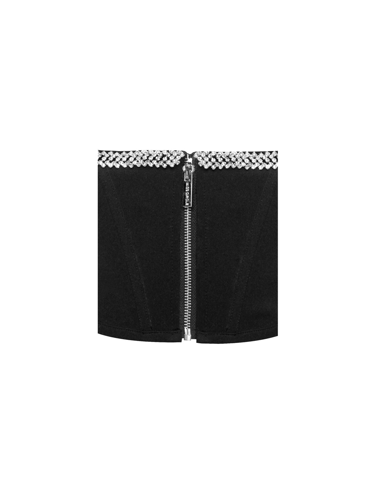 Melanie Black Corset Top With Crystal Trim