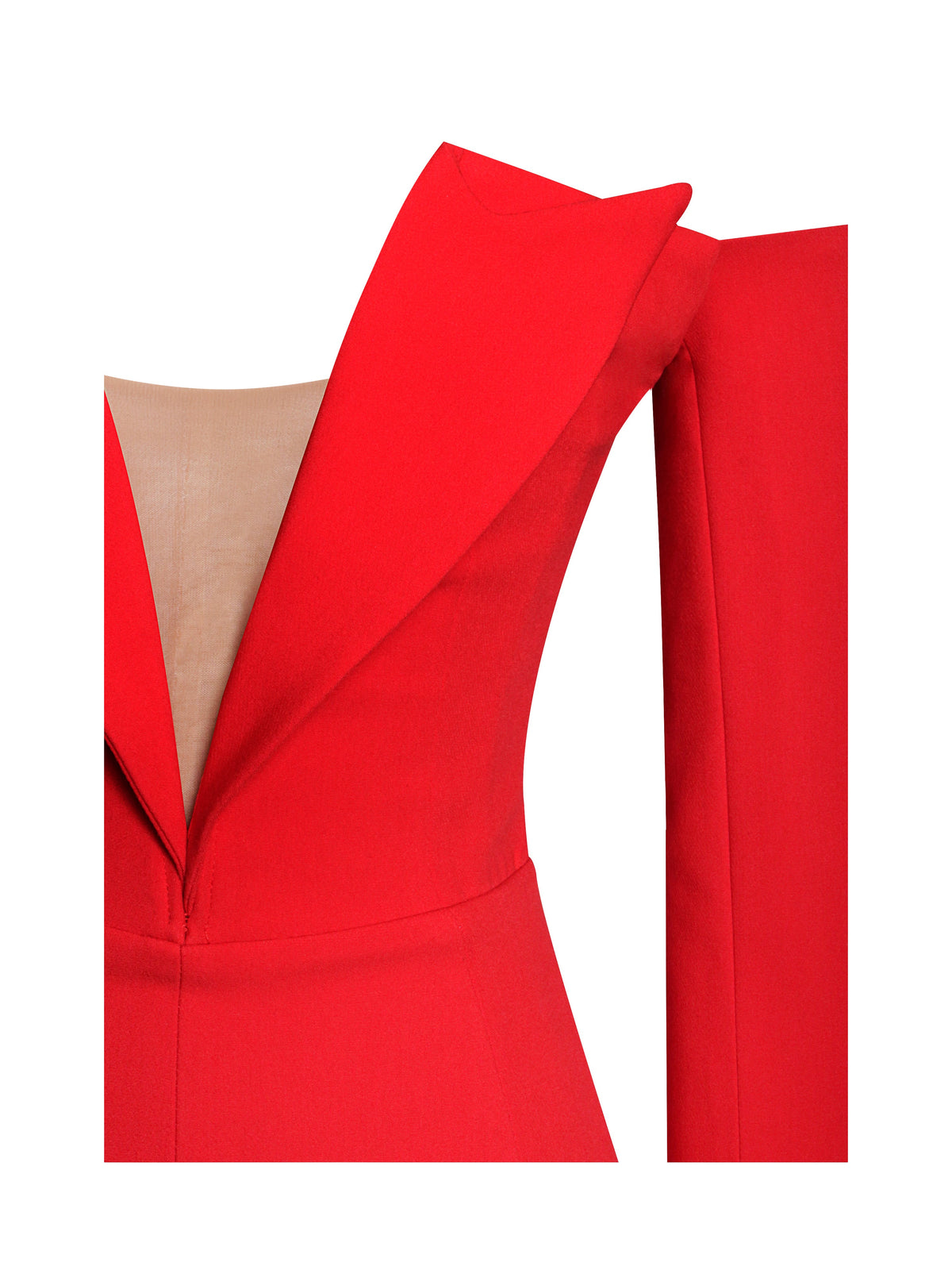 Polina Red Off Shoulder Long Sleeve Blazer Dress (Archive Sale)