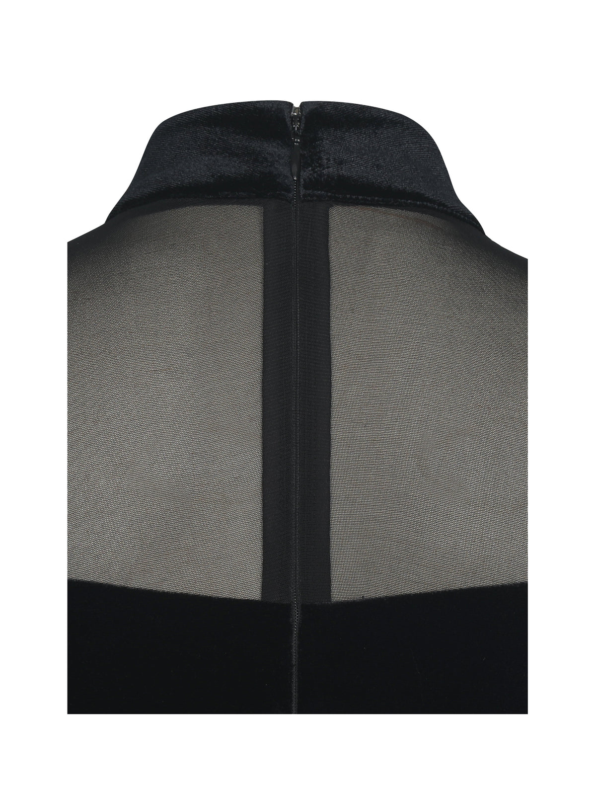 Blair Black Sheer Mock Neck Maxi Dress