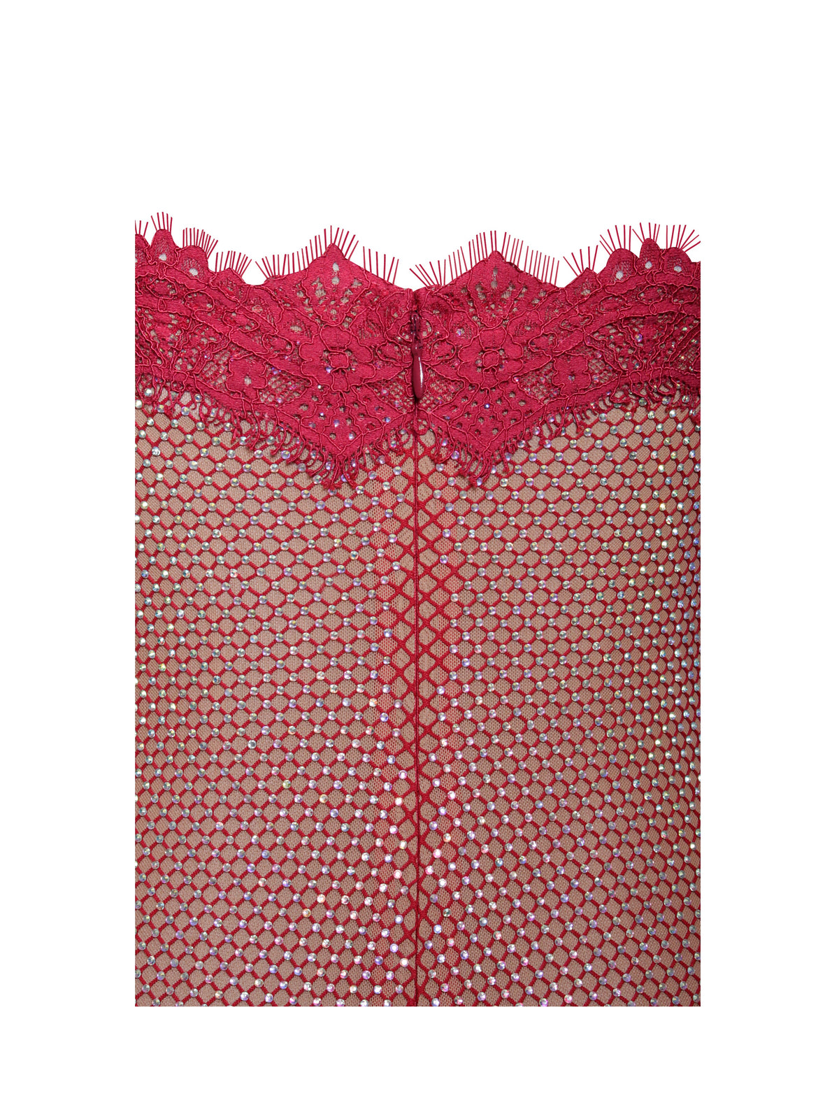 Remi Burgundy Mesh Rhinestone Lace Mini Dress(Archive Sale)