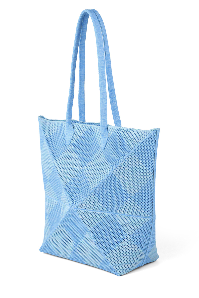 Max Simple Foldable Knit Bag Light Blue